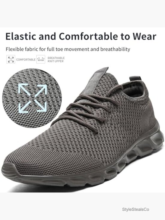 Mens Running Shoes Slip On Lightweight Athletic Walking Sneakers Breathable Gym main image 4